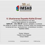 Certificate of Appreciation from İMSAD to Hekim Yapı